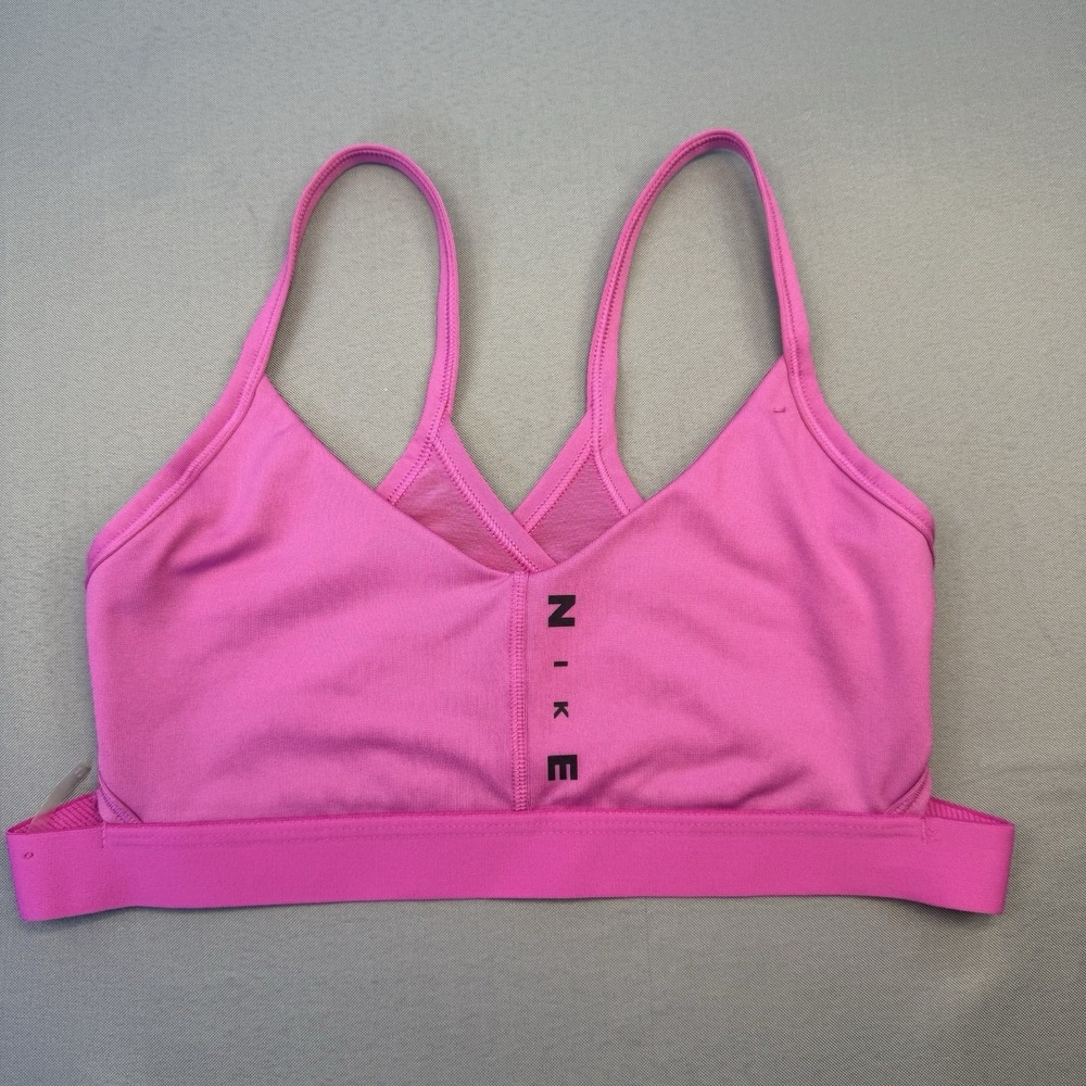 Nike Dri-FIT Women's Medium-Support Training Sports Bra Magenta Pink Sz Small
